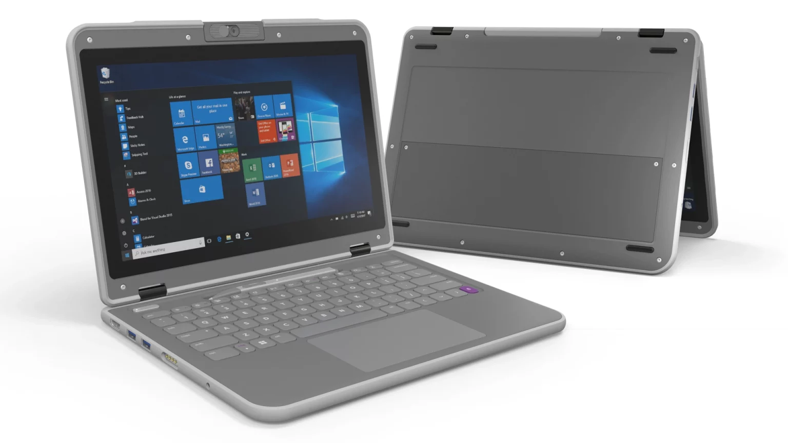 Designing our own laptop line was a priority as we wanted to address many issues, especially stylus charging and racking. This concept elegantly solved the stylus issues with an integrated magnetic charging well.