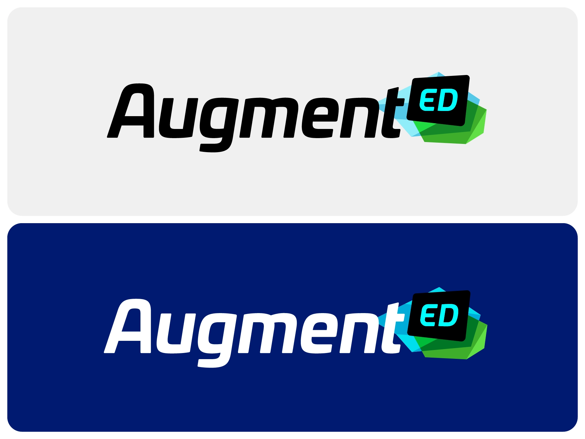 AugmentEd Primary Logo on White & Dark Blue