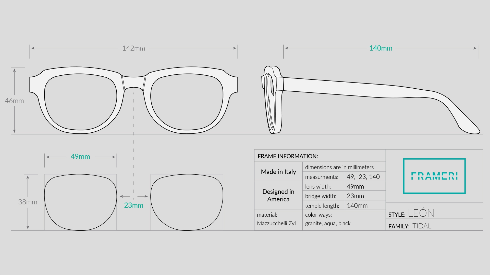 Frameri Eyewear, Tidal Leon CAD