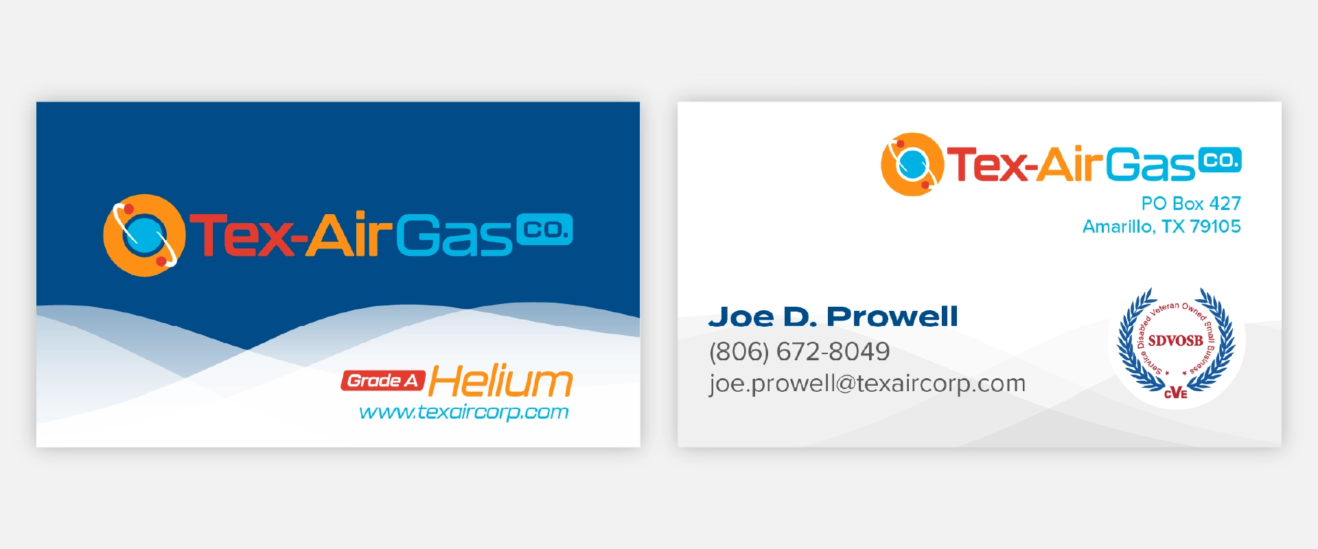 Tex Air Gas Co. business cards